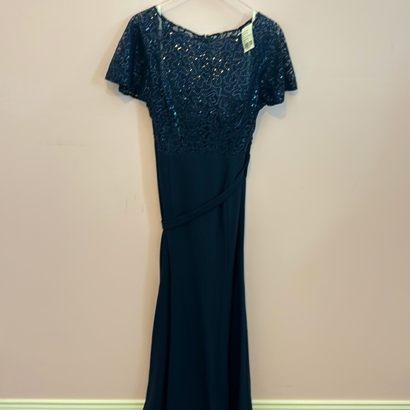NEW Jenny Packham size 14 Bridesmaid Sequin Top Gown Navy Blue Midnight - Picture 2 of 7